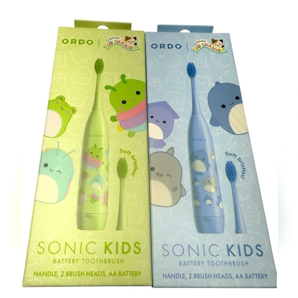 Ordo Sonic Kids Squishmallows Battery Toothbrush Bundle.